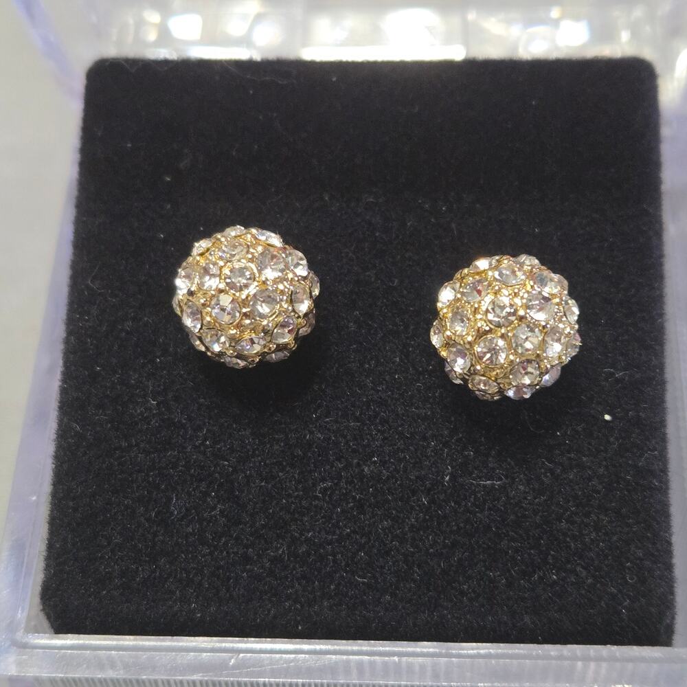 Austrian Crystal Pavé Dome Stud Earrings Surgical Steel Posts